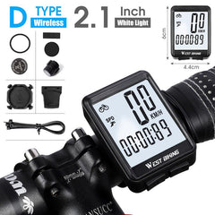 WEST BIKING Cycling Speedometer Digital Large Screen Waterproof LCD Wireless and Wired Bike Odometer Bicycle Computer - Pogo Cycles