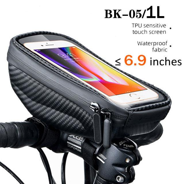 WILD MAN Bike Bag 2L Frame Front Tube Cycling Bag Bicycle Waterproof Phone Case Holder 7.4 Inches Touch Screen Bag Accessories - Pogo Cycles