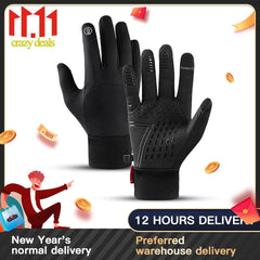 Winter Gloves Men Cycling Bike Women Thermal Fleece Cold Wind Waterproof Touch Screen Bicycle Warm Outdoor Running Skiing Mitten - Pogo Cycles