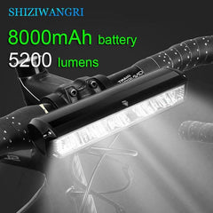 8000mAh 5 LED 5*P90 Bike Light Waterproof USB Rechargeable LED Bicycle Light 5200 Lumens Flashlight and Headlamp As Power Bank - Pogo Cycles