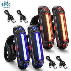 Bicycle Rear Light Waterproof USB Rechargeable LED Safety Warning Lamp Bike Flashing Accessories Night Riding Cycling Taillight - Pogo Cycles