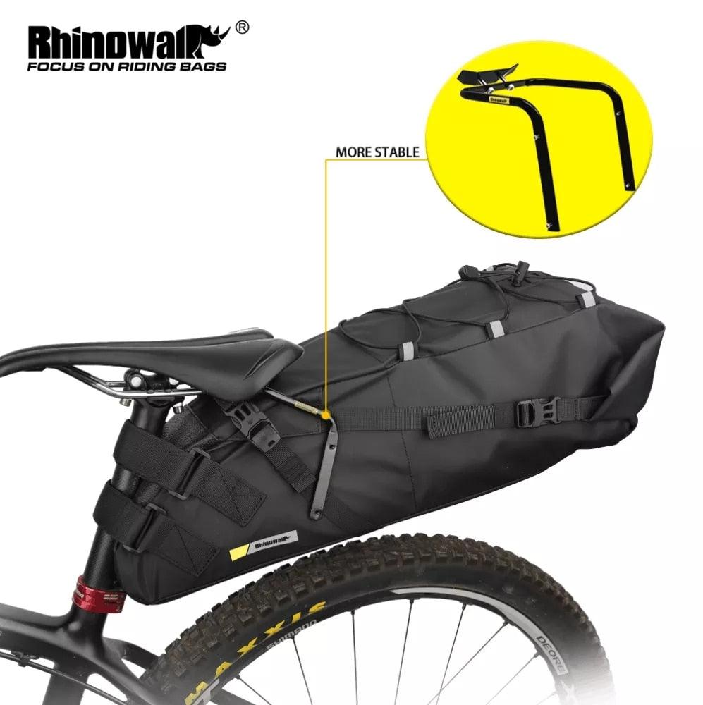 Rhinowalk Waterproof Bicycle Saddle Bag Or Stabilizer Bracket 10L-13L Large Capacity Tail Rear Bike Bag Cycling MTB Trunk - Pogo Cycles