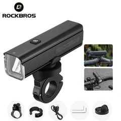 ROCKBROS Bicycle Light 1000LM 4500mAh Bike Light IPX6 Flashlight Aluminum Front Lamp Type-C Charging MTB Road Cycling Highlight - Pogo Cycles